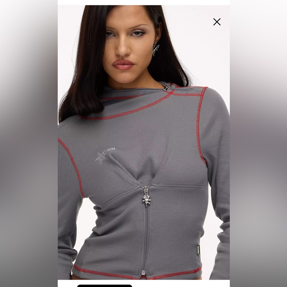 Heaven by Marc Jacobs  WAISTED ZIP HOODED LONGSLEEVE